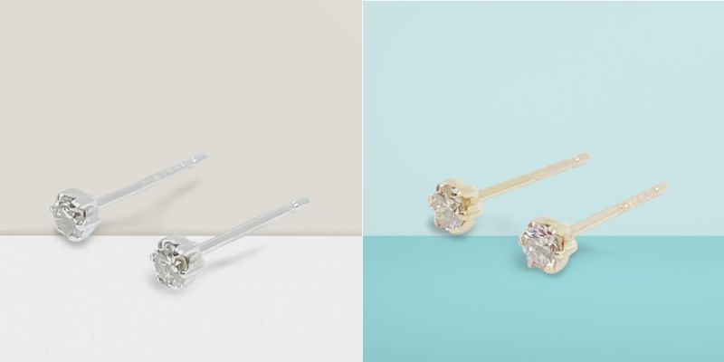 【ふるさと納税】＜ 甲府ジュエリー ＞ ダイヤ ピアス ジュエリー レディース アクセサリー ダイヤモンド K10 YG WG 選べる 地金 2種 シンプル 一粒ダイヤ ギフト プレゼント ジュエリケース付 鑑別書付 保証書付 k131-074