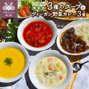 【ふるさと納税】 スープ カレー 詰合せ セット 計6食 化学調味料無添加 レトルト 自然派 自家製 冷凍 新鮮 野菜 かぼちゃ ポタージュ ラタトゥイユ クラムチャウダー 野菜カレー ヘルシー ヴィーガン 個包装 k139-044