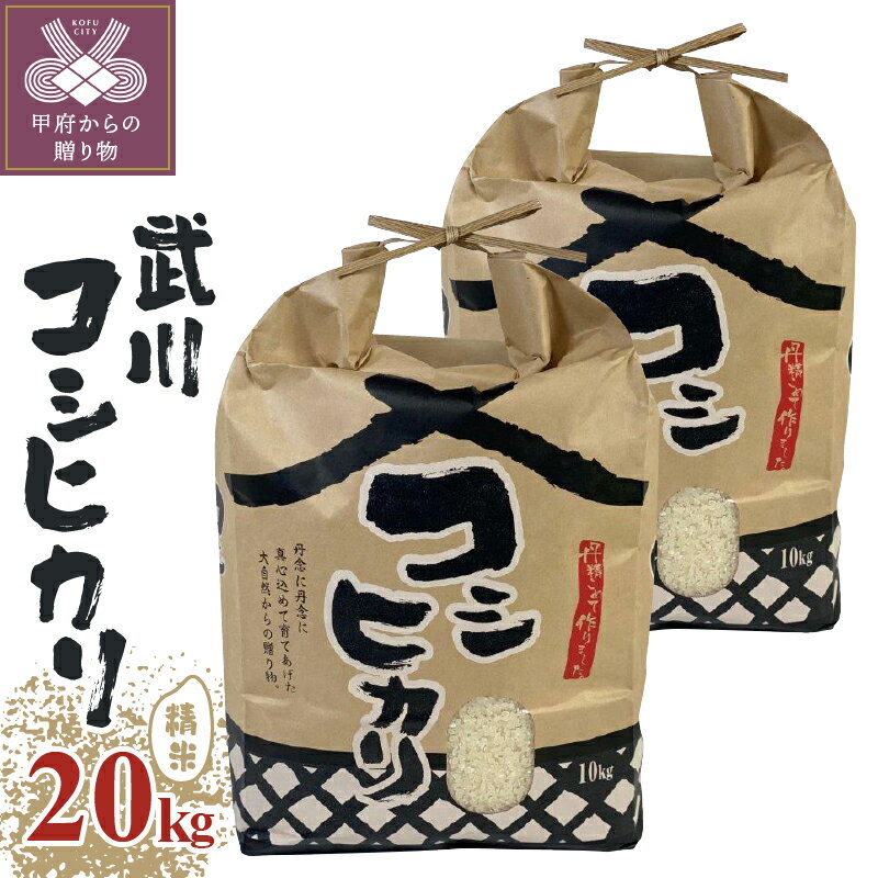 【ふるさと納税】米 令和5年 玄米 精米 武川 コシヒカリ 山梨県産 20kg 10kg×2袋 k193-014