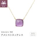 【ふるさと納税】< 甲府ジュエリー > ネックレス ペンダント ジュエリー アクセサリー レディース アメシスト 10金 イエローゴールド パープルカラー 2月 誕生石 ジュエリーケース付 保証書付 k187-055