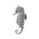 【ふるさと納税】< 甲府ジュエリー > ブローチ k18 ホワイトゴールド ダイヤモンド 0.43ct サファイア 0.01ct タツノオトシゴ レディース ジ...