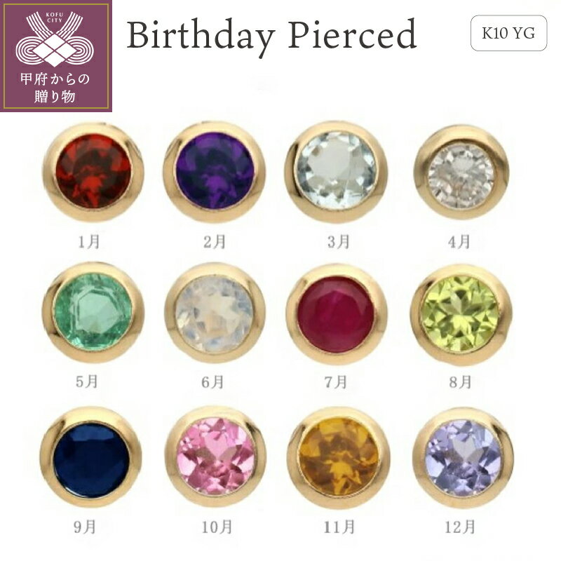 【ふるさと納税】ピアス 誕生石 レディース アクセサリー K10 ガーネット アメジスト アクアマリン ダイヤモンド エメラルド ムーンストーン ルビー ペリドット サファイア ピンクトルマリン シトリン タンザナイト ギフト ジュエリーケース 保証書付 k228-038のサムネイル