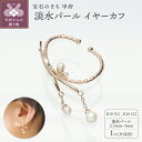 【ふるさと納税】< 甲府ジュエリー > イヤーカフ ジュエリー レディース アクセサリー 真珠 K10 イエローゴールド シャンパンゴールド 淡水パール 揺れる ギフト プレゼント 巾着付 保証書付 k244-058(4)