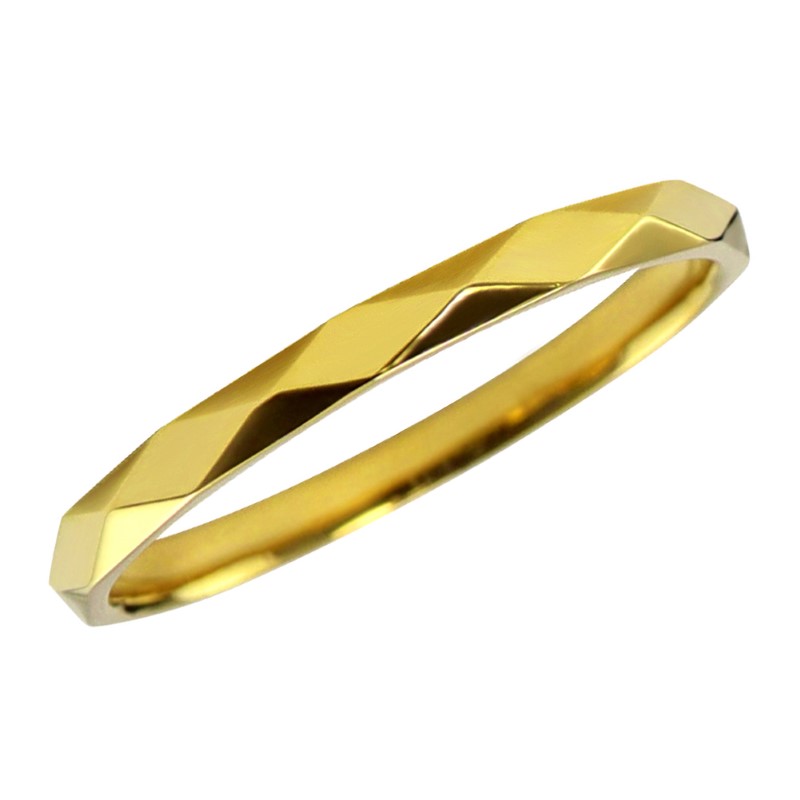 【ふるさと納税】＜ 甲府ジュエリー ＞ リング 指輪 ひし形カット 2ミリ幅 18金 レディース メンズ K18 選べる地金 YG WG PG シンプル ミラーカット 単品 日本製 甲府市 受注製作 J-452 ジュエリーケース付 保証書付 k287-001