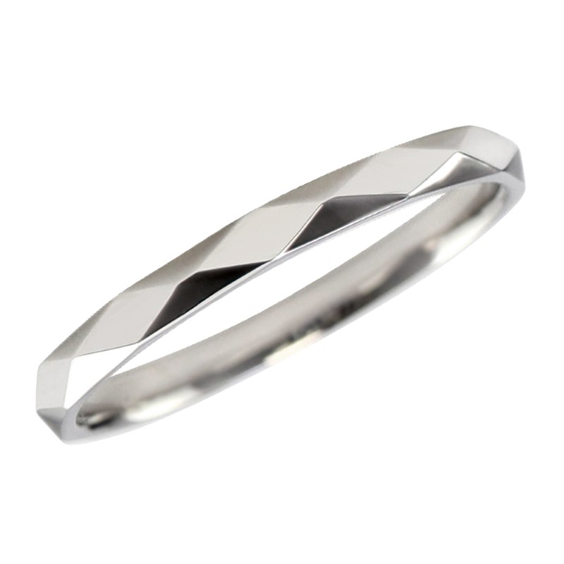 【ふるさと納税】＜ 甲府ジュエリー ＞ リング 指輪 ひし形カット 2ミリ幅 18金 レディース メンズ K18 選べる地金 YG WG PG シンプル ミラーカット 単品 日本製 甲府市 受注製作 J-452 ジュエリーケース付 保証書付 k287-001