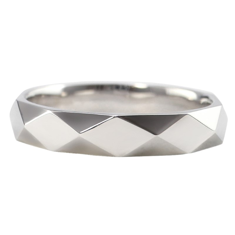 【ふるさと納税】＜ 甲府ジュエリー ＞ リング 指輪 ひし形カット 3mm幅 プラチナ レディース メンズ Pt900 シンプル ミラーカット 結婚指輪 マリッジリング 単品 日本製 甲府市 受注製作 J-454 ジュエリーケース付 保証書付 k287-008