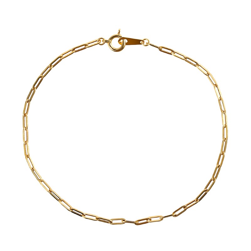 【ふるさと納税】＜ 甲府ジュエリー ＞ ブレスレット アクセサリー ジュエリー レディース 18金 ペーパークリップ 1.7mm 中空 イエローゴールド K18 YG チェーン 14cm〜18cm 抜け感 シンプル 立体感 上品 甲府市 ギフト CRP-BR 045 ジュエリーケース付 保証書付 k287-022