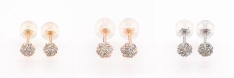 [ 甲府ジュエリー ] ピアス ジュエリー レディース アクセサリー K18 18金 PG ピンクゴールド PT900 プラチナ 選べる ダイヤモンド ダイア ダイヤモンドピアス ダイヤピアス シンプル おしゃれ 記念日 贈り物 ギフト プレゼント ケース付 保証書