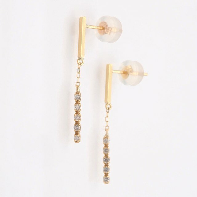 [ 甲府ジュエリー ] ピアス ジュエリー レディース アクセサリー K18 18金 イエローゴールド ブラタイプ 0.10ct ダイヤモンド ダイア おしゃれ 記念日 贈り物 ギフト プレゼント ジュエリーケース付 保証書付