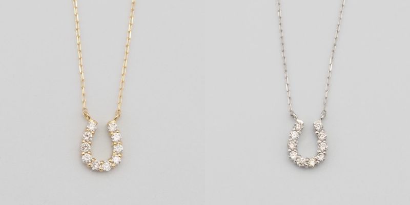 [ 甲府ジュエリー ] ネックレス ペンダント ジュエリー アクセサリー レディース ダイヤモンド ダイア 0.1ct 選べる 地金 K18 18金 PT900/PT850 プラチナ 馬蹄 バテイ ホースシュー ギフト プレゼント おしゃれ 記念日 贈り物 ケース付 保証書付