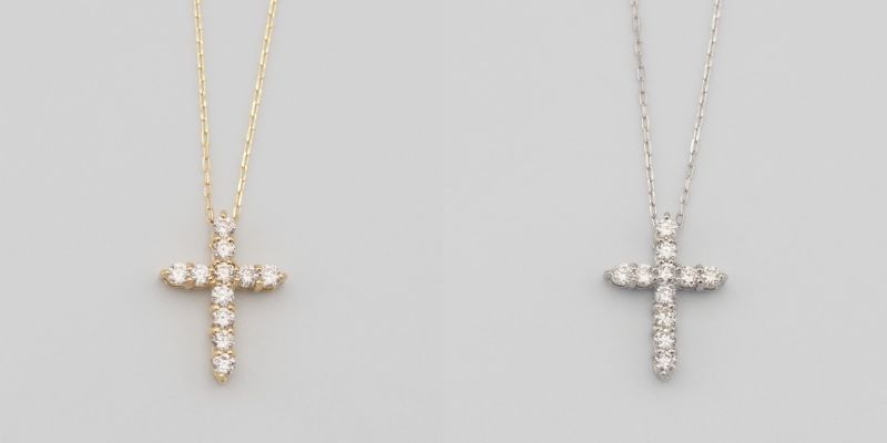 [ 甲府ジュエリー ] ネックレス ペンダント ジュエリー アクセサリー レディース ダイヤモンド 0.2ct 選べる地金 K18 18金 PT900/PT850 プラチナ ギフト プレゼント おしゃれ 記念日 贈り物 十字架 クロス ダイア ケース付 保証書付