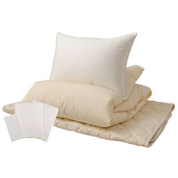 【ふるさと納税】羽毛布団 新生活応援セット シングル 肌掛け 日本製 甲州羽毛肌掛けふとん 洗える まくら カバー付 ウールベットパット 国産