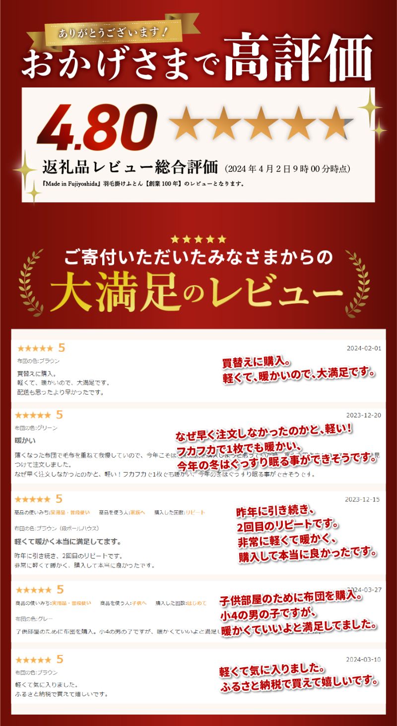 【ふるさと納税】 羽毛布団 掛け布団 本掛け シングル 日本製 グレー ブラウン グリーン ブルー 選べるカラー 羽毛2回洗浄 立体キルト 収納袋 ホワイトダックダウン85％ 『Made in Fujiyoshida』 国産 ふるさと納税限定