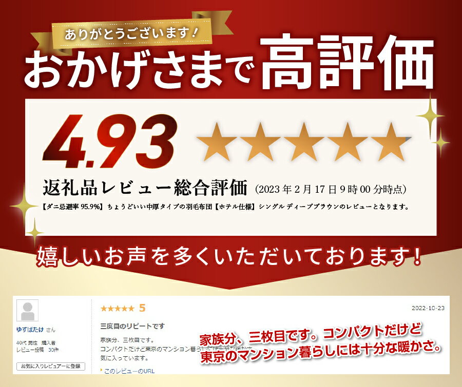 【ふるさと納税】 羽毛布団 掛け布団 中厚 選べる サイズ シングル セミダブル ダブル 日本製 ディープブラウン【ダニ忌避率95.9％】 ホテル 仕様 綿100％ サテン ストライプ 抗菌 防臭 防ダニ 寝具 布団 国産 新生活