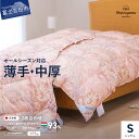 【ふるさと納税】 羽毛布団 掛け布団 シングル 2枚合わせ 日本製 オールシーズン 抗菌 防臭 防ダニ サテン織り ハンガリー産ホワイトダックダウン93% 収納袋 薄手 中厚 撫子色 布団 ふとん 寝具 国産 ダニ忌避率 84% ベッド 暖かい