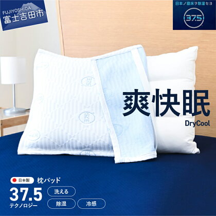 枕パッド 冷感 約43×63cm 日本製 洗える 除湿 クール 快適 寝具 まくら 枕 枕カバー まくらカバー ピローカバー 洗濯可 国産【爽快眠】DryCool枕パッド