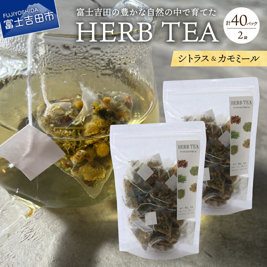 ハーブティー TEA セット シトラス カモミール 40個 無農薬 自然栽培 茶葉 ティーバッグ リラックス MYHERBS 富士吉田市