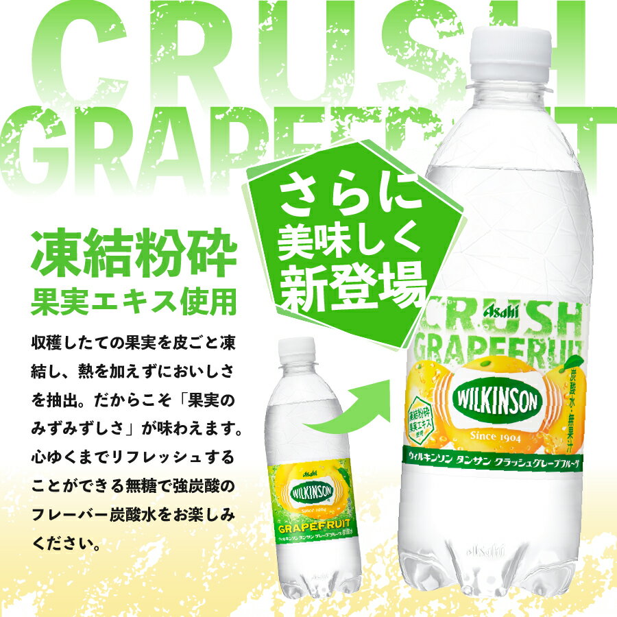 【ふるさと納税】 定期便 【12ヶ月お届け！】 ウィルキンソン タンサン＆クラッシュグレープフルーツ 2箱 48本入り (各24本) 炭酸 576本 強炭酸 炭酸飲料 ペットボトル アサヒ飲料 炭酸水