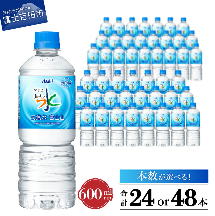 【ふるさと納税】 水 天然水 軟水 富士山の天然水 おいしい水 ミネラルウォーター PET600ml 2箱 48本入 ペットボトル 飲料 飲料水 防災 備蓄のサムネイル