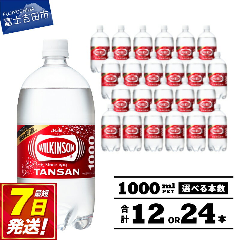 【ふるさと納税】 ≪ すぐ届く ≫ ウィルキンソン 炭酸水 1L 12本 24本 選べる配送月 タンサン PET 1000ml 1箱 2箱 強炭酸水 炭酸飲料 無糖 炭酸 ペットボトル ソーダ水 アサヒ 飲料 便利 ランキング 高評価 山梨 富士吉田