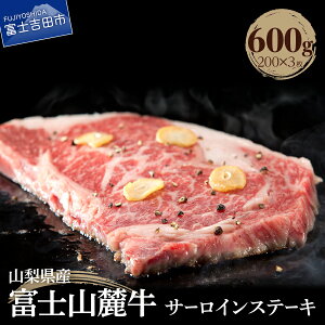 【ふるさと納税】 肉 600g 富士山麓牛 サーロインステーキ 山梨県産