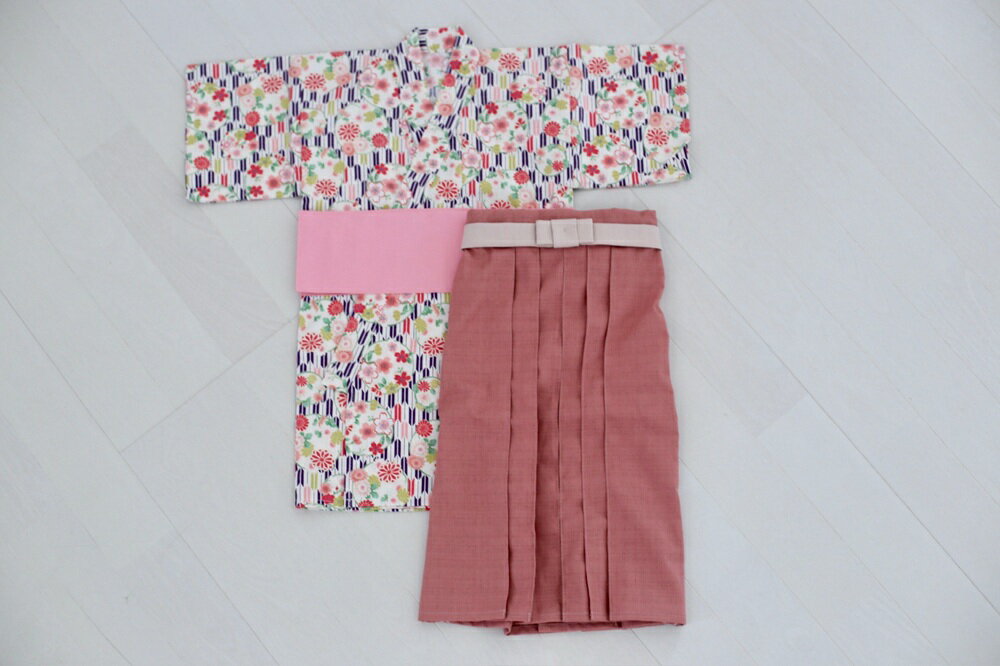 【ふるさと納税】 着物 ベビー服 ファースト 袴 赤ちゃん コットン お正月 初節句 ハーフバースデー お誕生日 女の子用（桜柄） セット ベビー ベビー用品 プレゼント ギフト