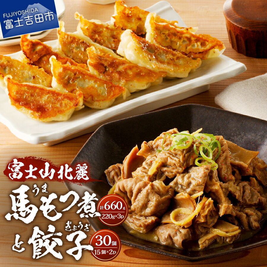 【ふるさと納税】 餃子 30個 馬もつ煮 660g セット 冷凍 小分けパック 真空パック 富士山北麓餃子 富士山北麓馬もつ煮 無敵味 おつまみ 富士吉田 おか...