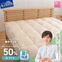 【ふるさと納税】 夏用 敷きパッド ダブル 日本製 ダウン敷きパッド アイボリー 収納ケース 高級 保温性 吸湿発散性 敷パッド 寝具 敷き布団 国産 ベッド 暖かい 【甲州羽毛ふとん】