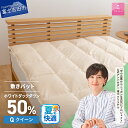 【ふるさと納税】 夏用 敷きパッド クイーン 日本製 ダウン敷きパッド アイボリー 収納ケース 高級 保温性 吸湿発散性 寝具 敷き布団 ベッド 国産 ベッド 暖かい 【甲州羽毛ふとん】