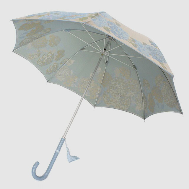 【ふるさと納税】【槙田商店】晴雨兼用長傘　絵おり　紫陽花　ベージュ　国産 日本製 ギフト 贈り物 父の日 母の日 敬老の日 記念日 誕生日　送料無料　おしゃれ