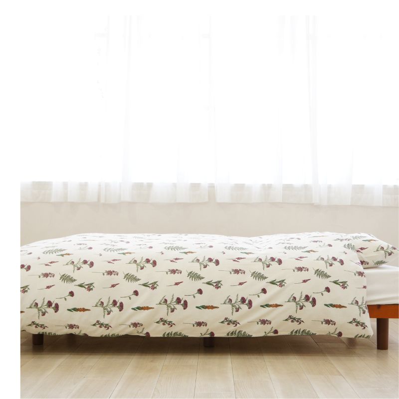 【ふるさと納税】掛けふとんカバー　ダックス　British Wild Flower＜サイズ／カラー選べる仕様＞||カバー　掛けふとんカバー S シングル D ダブル ブルー ベージュ ふとんカバー