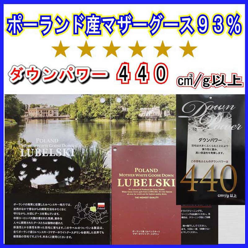 【ふるさと納税】羽毛合い掛け布団ポーランド産マザーグース93％ 合掛け ダブル190×210cm dp440