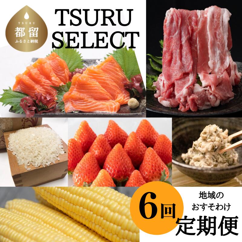 【ふるさと納税】＜定期便＞ TSURU SELECT 【限定100組】地域の特産品 定期便 山梨県 都留市 || 旬 新鮮 産地直送 送料無料 コロナ緊急支援 富士の介 サーモン 豚 ポーク わさび とうもろこし ゴールドラッシュ いちご 夏いちご フルーツ 果物 米 こしひかり 6回･･･