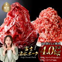 【ふるさと納税】<豚肉>切り落としと挽肉のガッツリ盛りセット 4kg ブランド豚「富士湧水ポーク」|訳あり 緊急支援 豚肉 豚 肉 送料無料 不揃い 規格外 国産 増量 詰め合わせ 小分け ひき肉 真空 パック ハンバーグ や 生姜焼き にも