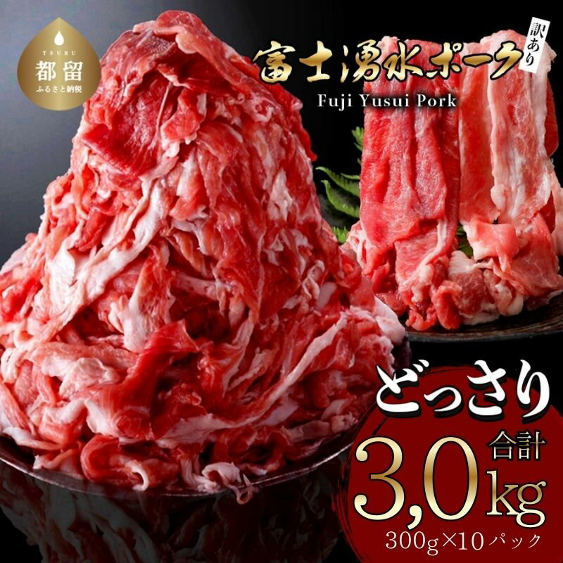 [9/1申し込みより冷凍発送] 訳あり!富士湧水ポークの切り落とし3.0kg | 訳あり 豚肉 豚 肉 送料無料 不揃い 規格外 国産 増量 詰め合わせ 小分け 真空 パック着日指定不可 生姜焼き カレー ぶたにく ぶた にく 肉の日 訳アリ 大容量