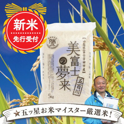 【新米】2022年10月発送 五つ星お米マイスター厳選米『美富士の夢来五百川』5kg【1265730】