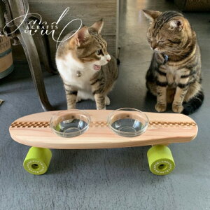 【ふるさと納税】【&CRAFTS】Pet bowls stand-PENNY-(Green)※名入れプレート付き【1378241】