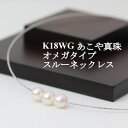 【ふるさと納税】K18WGあこや真珠7.5-8.0mmオメガタイプスルーネックレス【配送不可地域:沖縄県】【1383190】