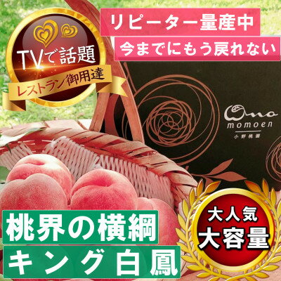 【ふるさと納税】【桃界の横綱キング白鳳】人気品種指定ギフト3年連続TV出演話題ブランド桃2024年7月上旬発送【配送不可地域：離島・北海道・沖縄県・中国・四国・九州】【1465187】