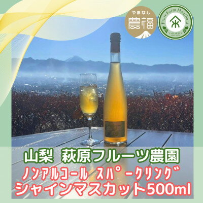 【ふるさと納税】山梨 はぎふる ノンアルコールスパークリング シャインマスカット 500ml×2本 (化粧箱入)【1482162】