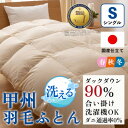 【ふるさと納税】洗える羽毛布団 合い掛け布団(シングル)日本製 洗濯できる 防ダニ 春秋冬【甲州羽毛ふとん】_ 布団 ふとん 羽毛布団 寝具 日本製 国産 洗え...
