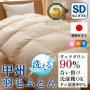 【ふるさと納税】洗える羽毛布団 合い掛け布団(セミダブル) 洗濯できる 防ダニ 春秋冬【甲州羽毛ふとん】_ 布団 ふとん 羽毛布団 寝具 日本製 国産 人気 お...