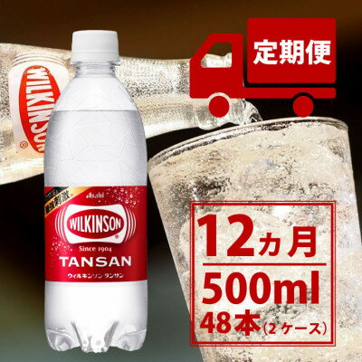 【毎月定期便】【12か月お届け】ウィルキンソン タンサン 500ml【24本入】2箱 アサヒ全12回【4050020】