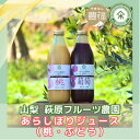 【ふるさと納税】山梨 はぎふる【数量限定】あらしぼり 桃ジュース・ぶどうジュース 各1本【1575195】
