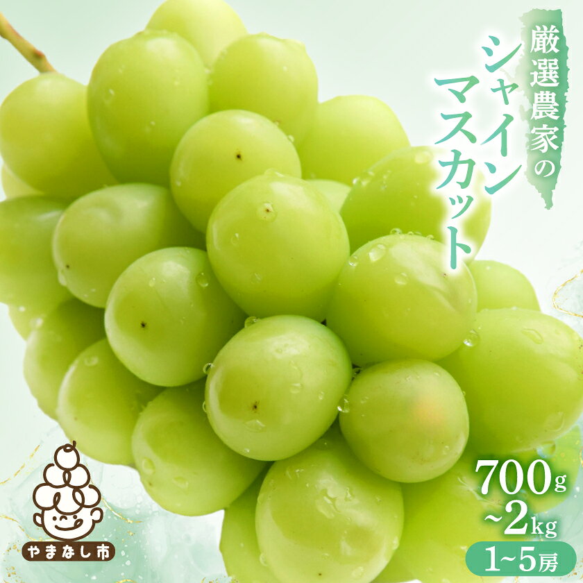 【ふるさと納税】【2026年発送 先行予約】シャインマスカット700g　1kg　1.1kg　1.5kg　2kg　_ 山梨県 山梨市 フルーツ 果物 ぶどう マスカット シャインマスカット 山梨産 ふるさと納税 【配送不可地域：離島】【G1274436】のサムネイル