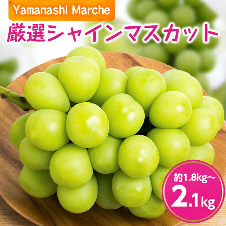 【ふるさと納税】【先行受付】Yamanashi Marche 厳選シャインマスカット約1.8kg〜2.1kg【1273658】