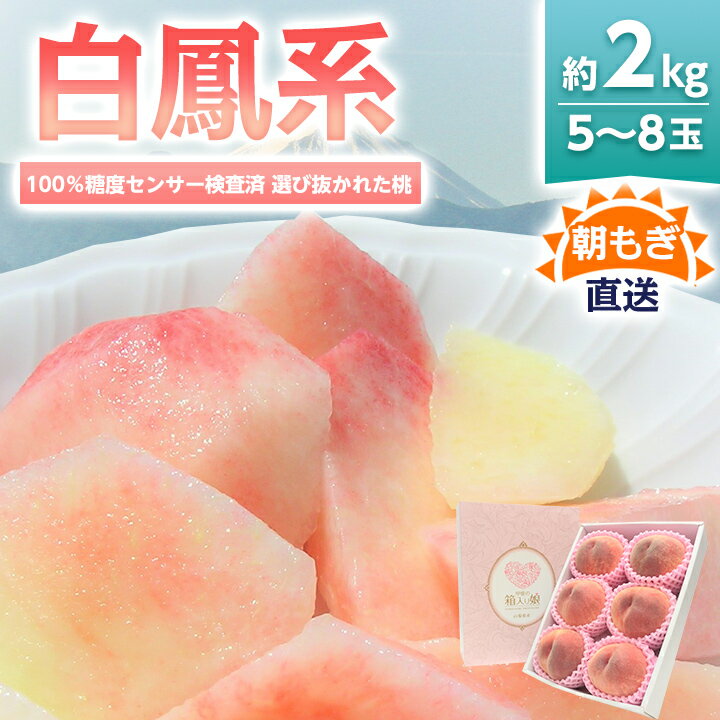 【ふるさと納税】『白鳳系』選び抜かれた桃(糖度センサー使用)5～8玉(約2kg) フルーツ王国山梨県からももをお届け【配送不可地域：離島】【1275881】のサムネイル