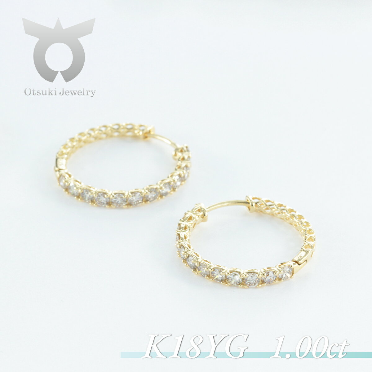 【ふるさと納税】K18YG ダイヤモンド ピアス 1.0ct 17783B K18 D PE レディース ファッション ギフト プレゼント 誕生日 記念日 お祝...