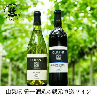 22位! 口コミ数「0件」評価「0」【蔵元直送】笹一酒造のOLIFANT(オリファン)ワイン＜甲州・MBA＞2本セット