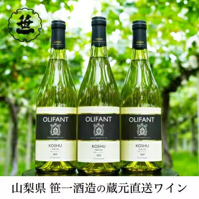 [蔵元直送]笹一酒造のOLIFANT(オリファン)ワイン[白]甲州3本セット